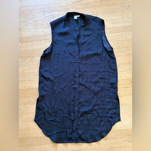 Joie black sleeveless button up tunic